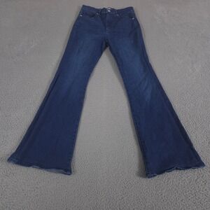 LOFT Jeans Women 8/29 Blue High Rise Slim Flare Stretch Denim Pants Preppy